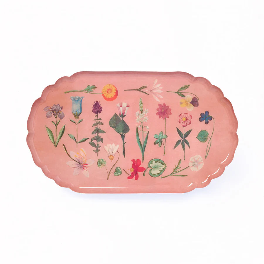 Roomytown | Scallop Edge Enamel Tray - Festival of Flowers