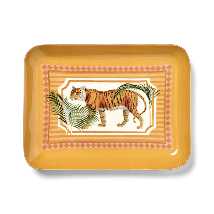 Roomytown | Rectangular Enamel Tray - Tiger