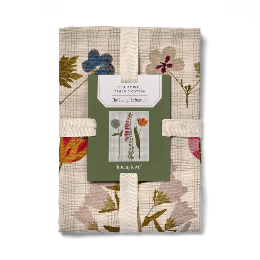 Roomytown | Organic Cotton Tea Towel - The Living Herbarium
