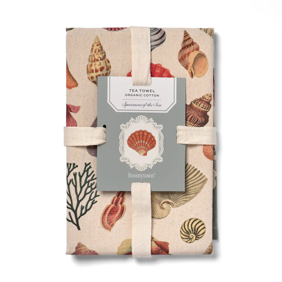 Roomytown | Organic Cotton Tea Towel - Specimens of the Sea