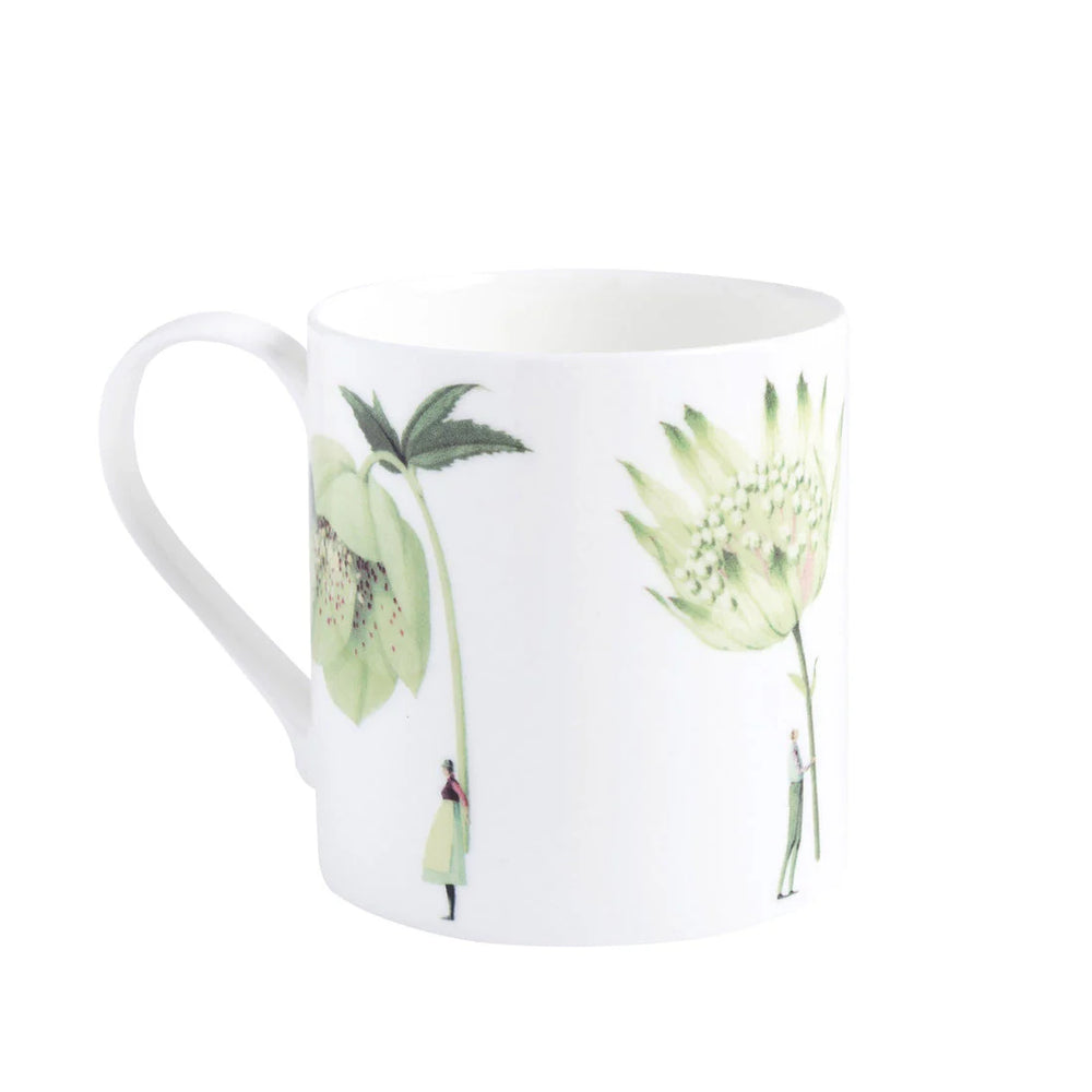 Laura Stoddart | Bone China Mug - Green Flowers