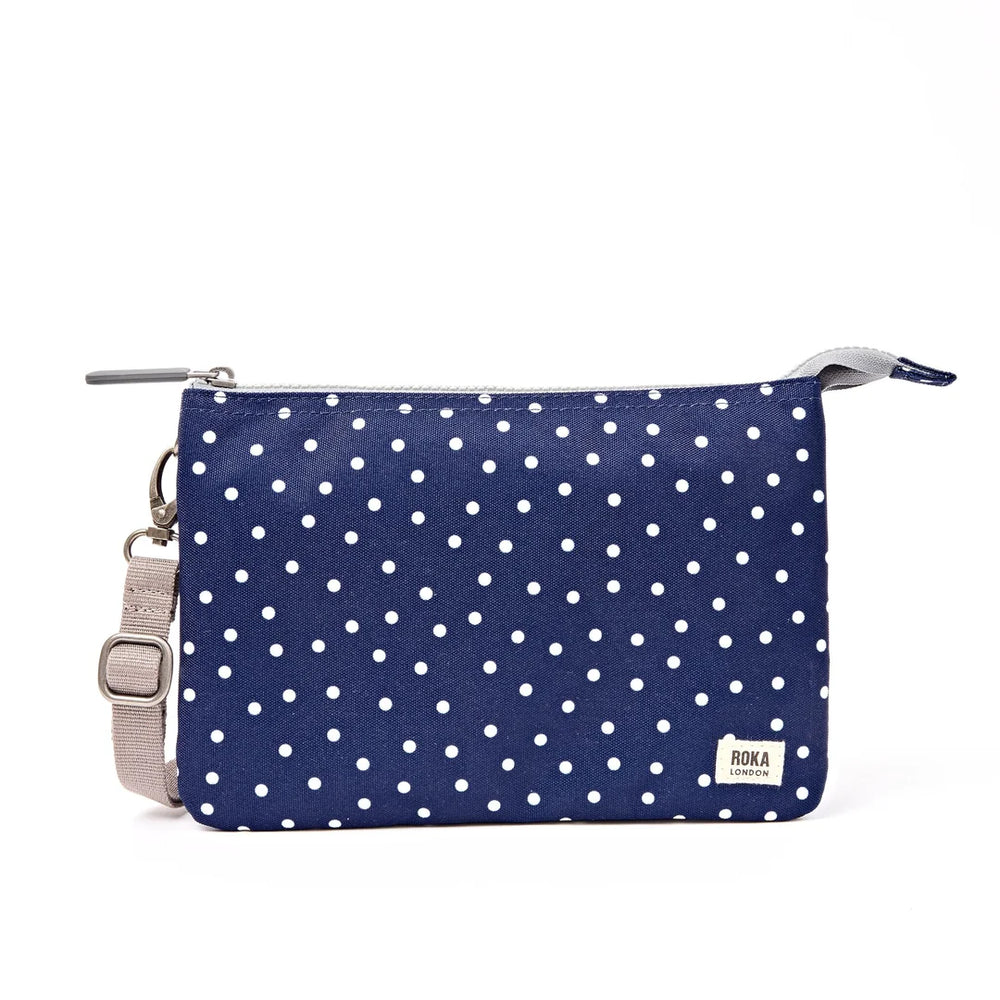 ROKA  London | Carnaby Crossbody - Extra Large - Navy Polka Dot