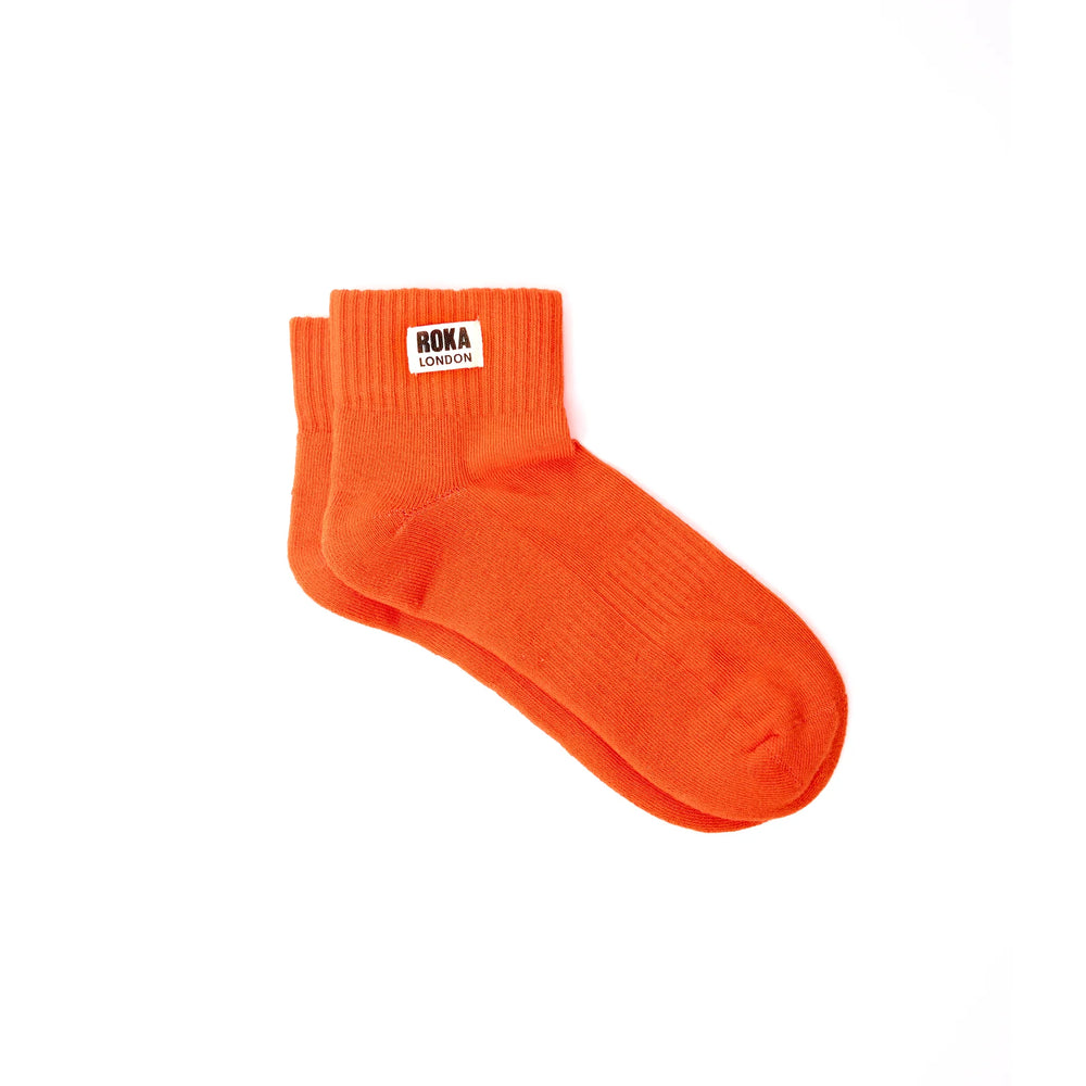 ROKA London | Wembley Ankle Socks - Women - Jaffa Orange