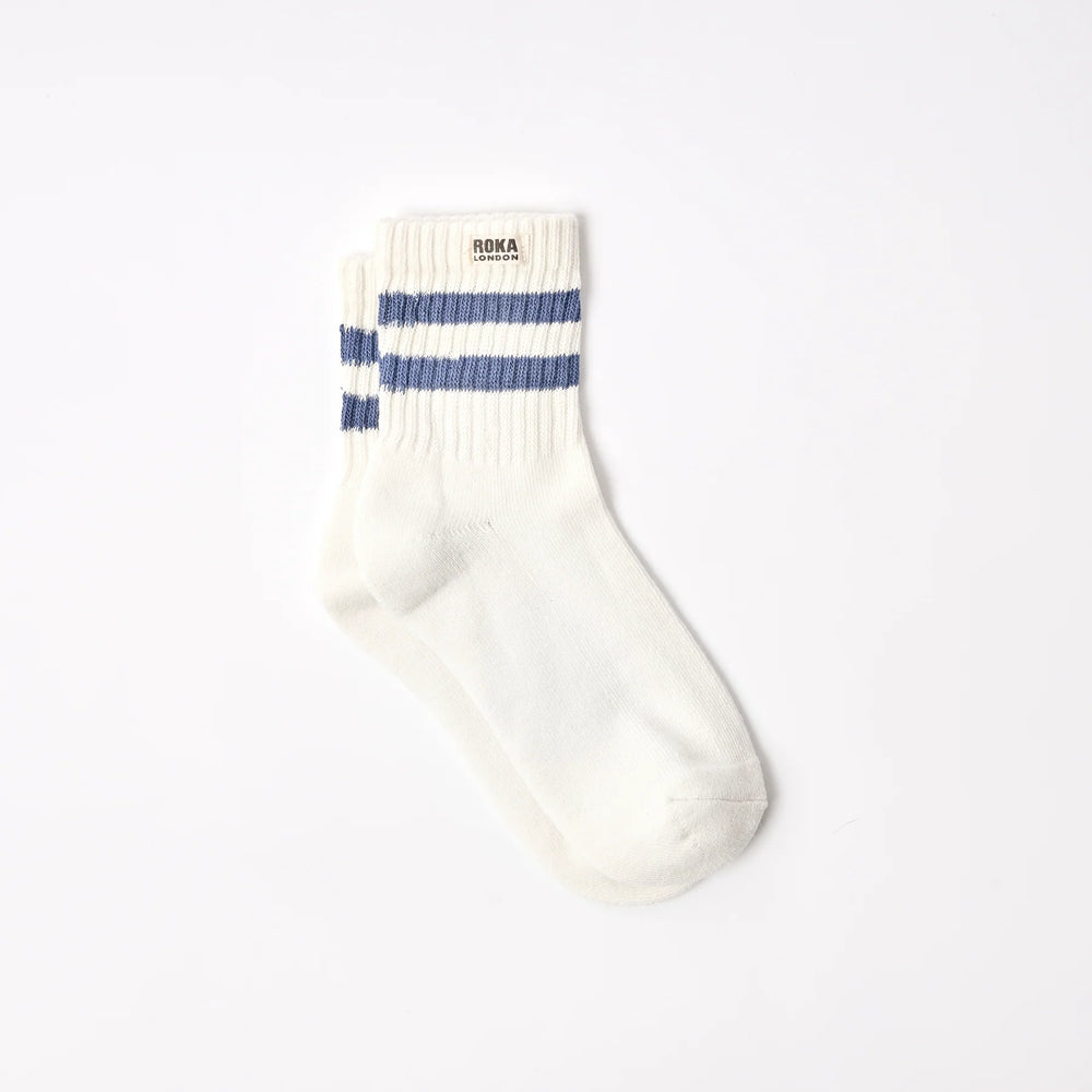 ROKA London | Windsor Stripe - Women's Socks - Coastal Blue