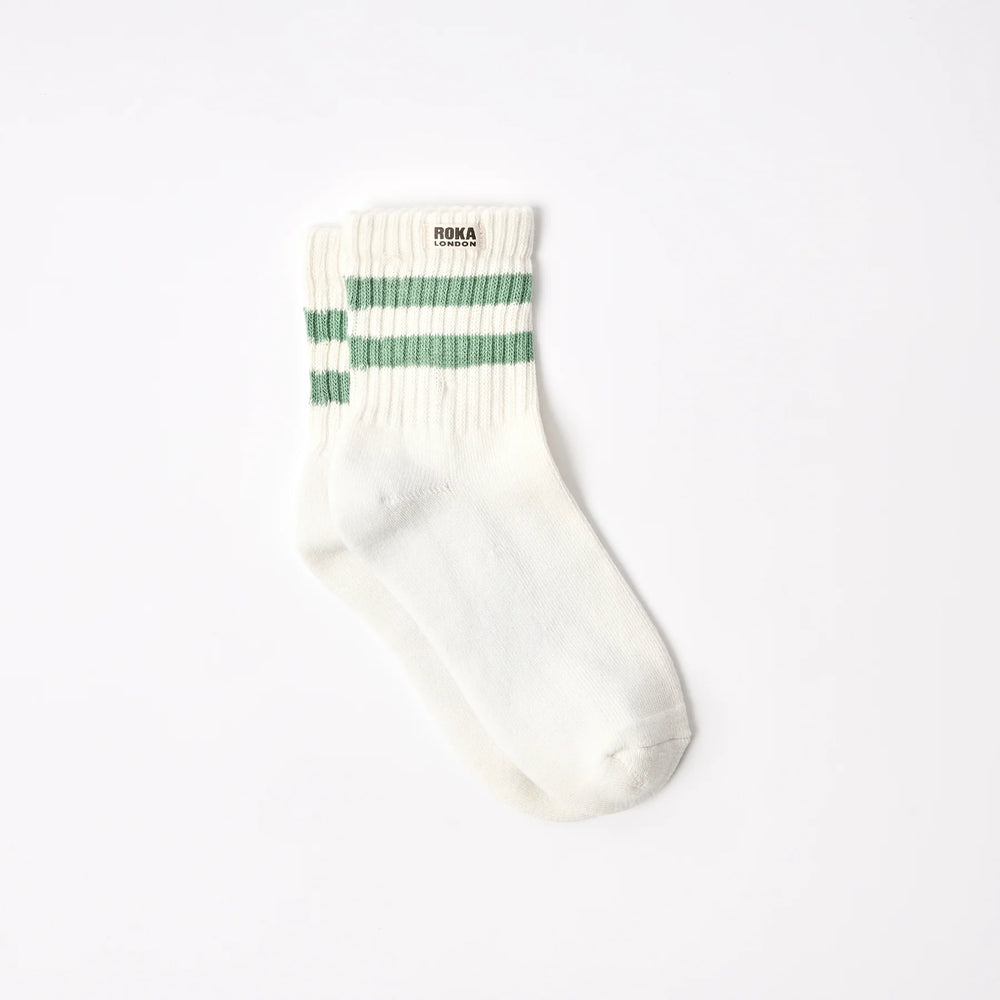 ROKA London | Windsor Stripe - Women's Socks - Matcha