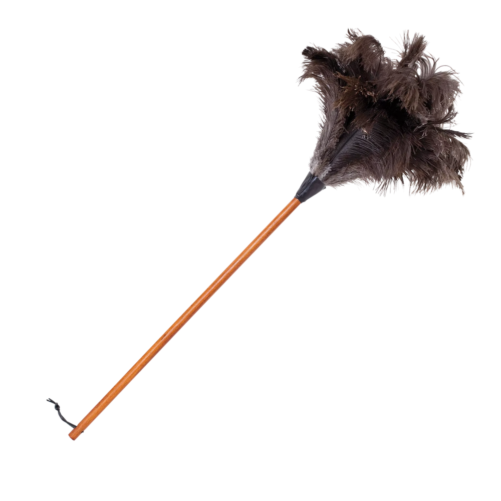 Redecker | Ostrich Feather Duster - Dark - Varnished handle - 90cm