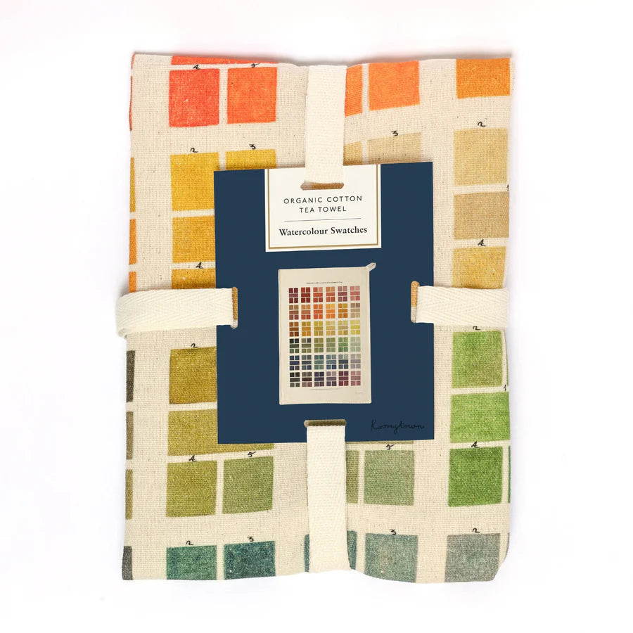 Roomytown | Organic Cotton Tea Towel - Watercolour Swatches